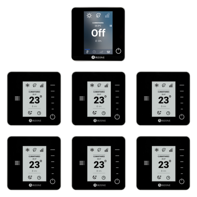 Pack 7 thermostats Airzone noir